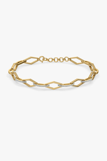 Gold Plated Diamond Eternal Link Tennis Bracelet
