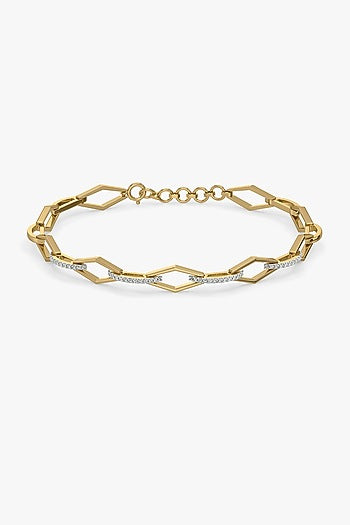 Gold Plated Diamond Eternal Link Tennis Bracelet