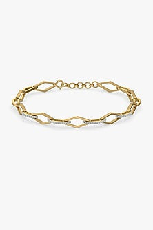 Gold Plated Diamond Eternal Link Tennis Bracelet