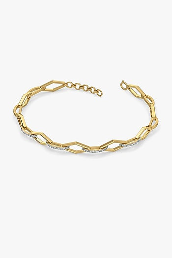 Gold Plated Diamond Eternal Link Tennis Bracelet