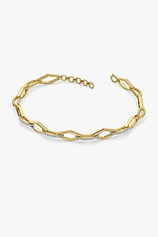 Gold Plated Diamond Eternal Link Tennis Bracelet