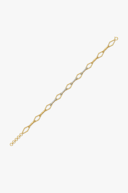Gold Plated Diamond Eternal Link Tennis Bracelet
