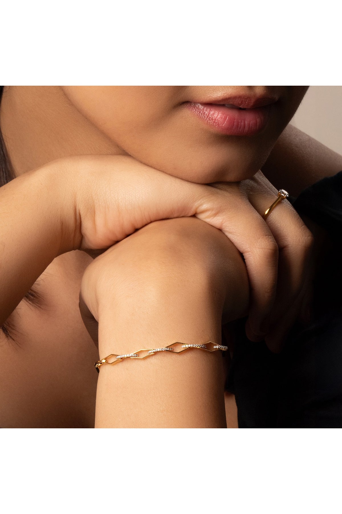 Gold Plated Diamond Eternal Link Tennis Bracelet