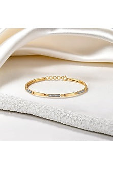 Rose Gold Plated Diamond Simplicity Spark Tennis Bracelet