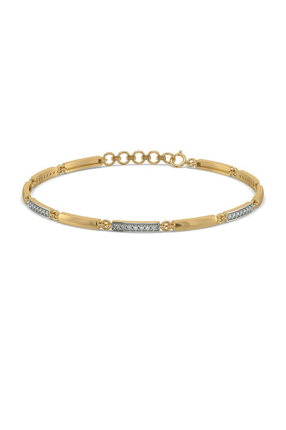 Rose Gold Plated Diamond Simplicity Spark Tennis Bracelet