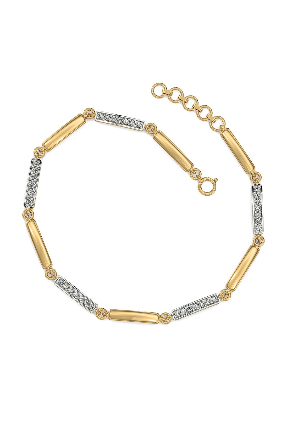 Rose Gold Plated Diamond Simplicity Spark Tennis Bracelet