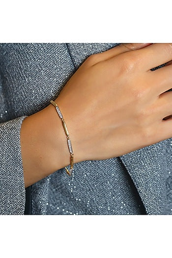 Rose Gold Plated Diamond Simplicity Spark Tennis Bracelet