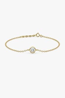 Gold Plated Solitaire Diamond Bracelet