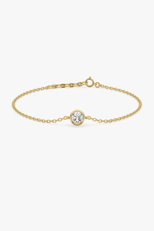 Gold Plated Solitaire Diamond Bracelet