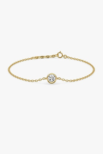 Gold Plated Solitaire Diamond Bracelet