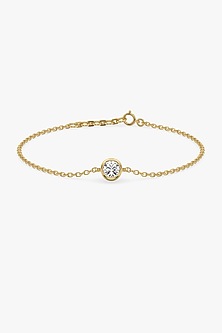 Gold Plated Solitaire Diamond Bracelet