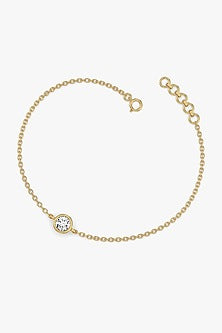 Gold Plated Solitaire Diamond Bracelet