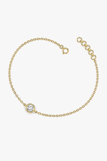 Gold Plated Solitaire Diamond Bracelet