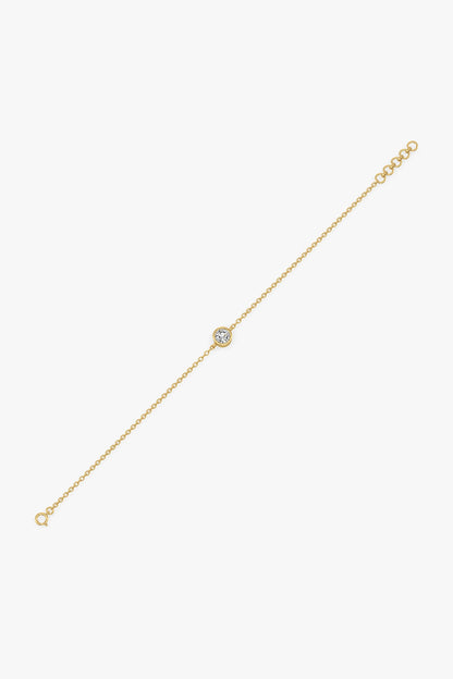 Gold Plated Solitaire Diamond Bracelet