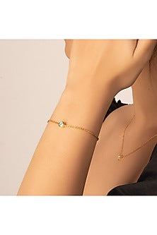 Gold Plated Solitaire Diamond Bracelet