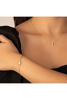 Gold Plated Solitaire Diamond Bracelet