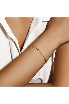 Gold Plated Heart-Shaped Diamond Bracelet