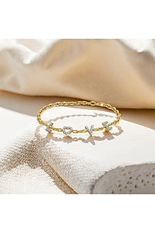 Gold Plated Alphabet Charm Diamond Bracelet