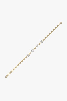 Gold Plated Alphabet Charm Diamond Bracelet