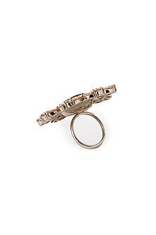 Gold Finish Kundan Polki Ring