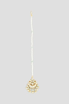 Gold Finish Beaded Maang Tikka