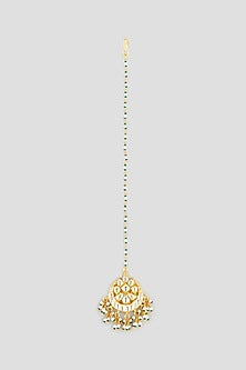 Gold Finish Kundan Polki Maang Tikka