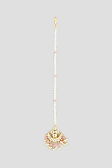 Gold Finish Beaded Maang Tikka