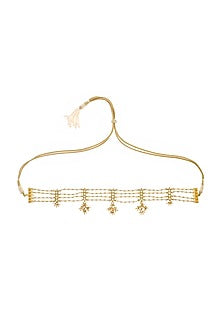 Gold Finish Pearl Choker Necklace