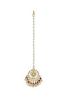 Gold Finish Kundan Polki Maang Tikka