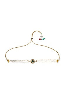 Gold Finish Choker Necklace With Pearls