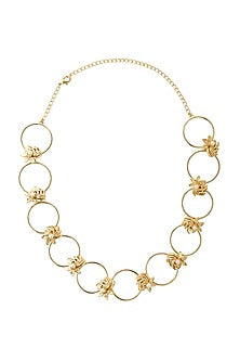 Gold Finish Pearls Necklace