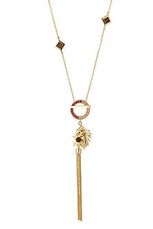 Gold Finish Ruby Necklace