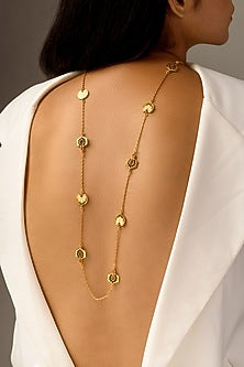 Gold Finish Enameled Long Necklace
