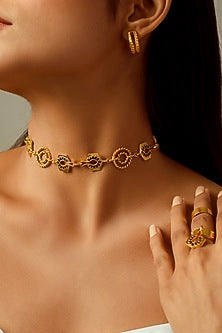 Gold Finish Brass Choker Necklace