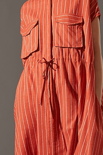 Rust Drawstring Crotch Pants Jumpsuit