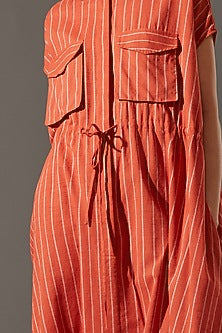 Rust Drawstring Crotch Pants Jumpsuit