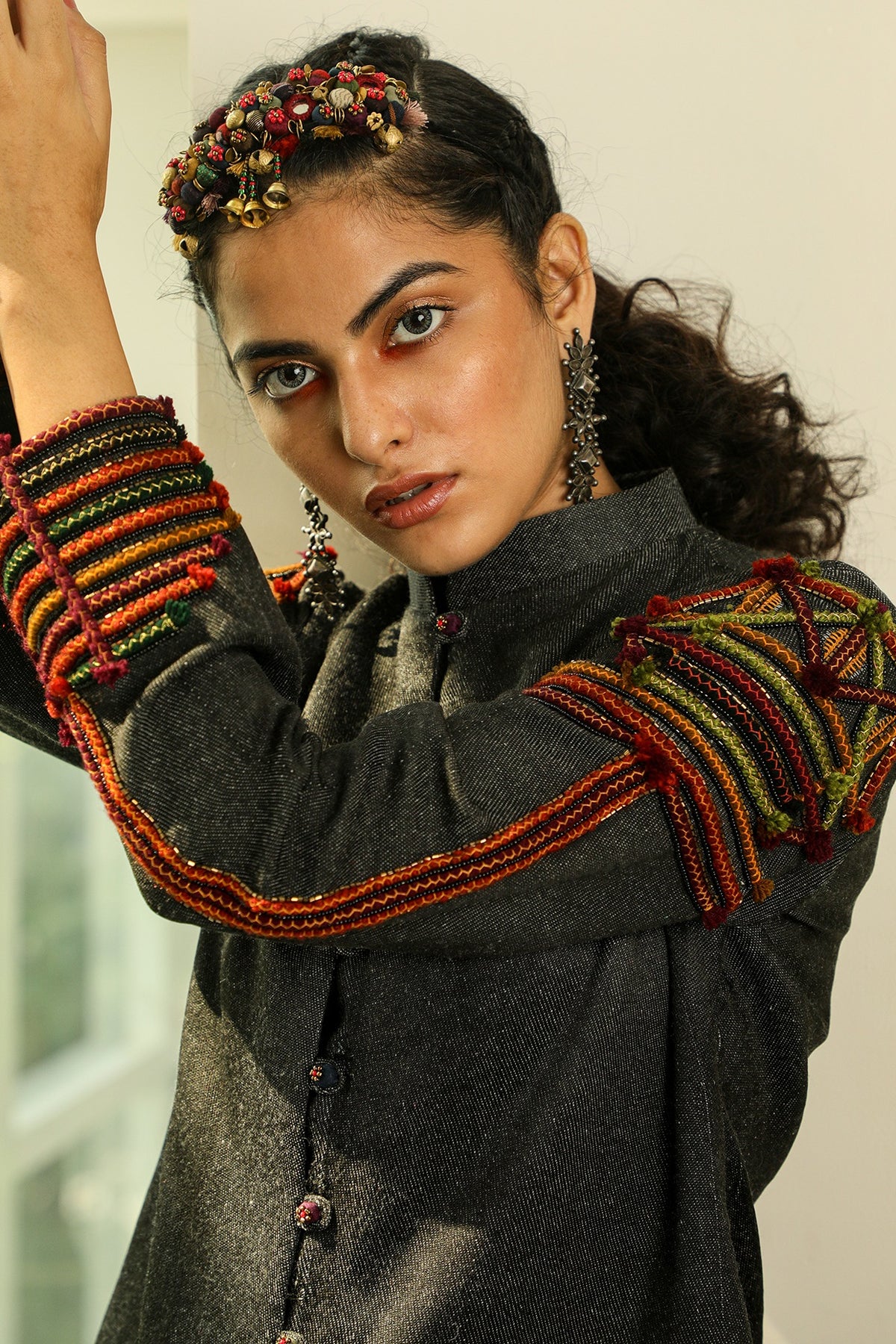 Multi Colored Cotton Choker Necklace