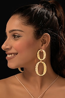 Gold Finish Pearl Handcrafted Dangler Earrings