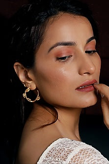 Gold Finish Hoop Earrings