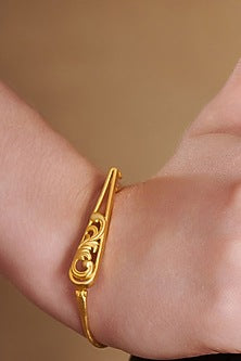 Gold Plated Floral Acanthus Openable Bangle