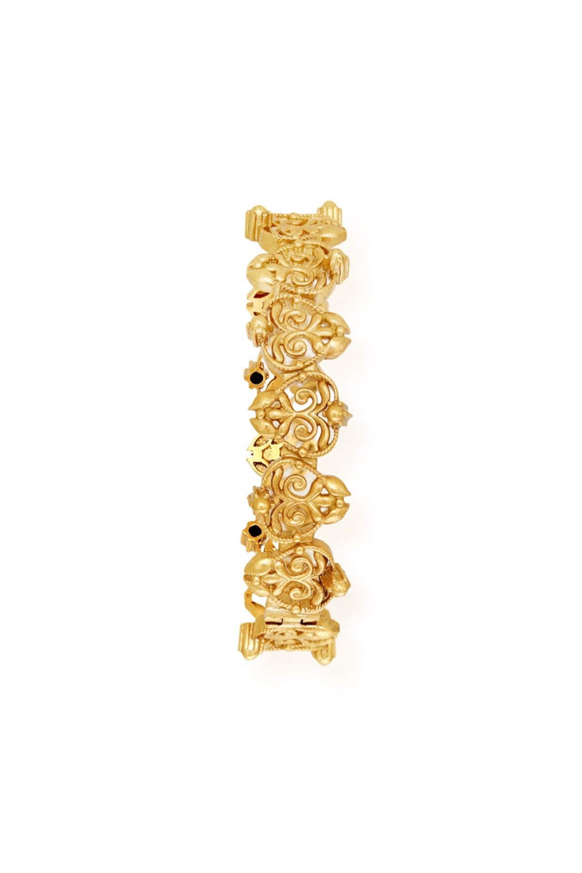 Gold Finish Floral Motif Bangle