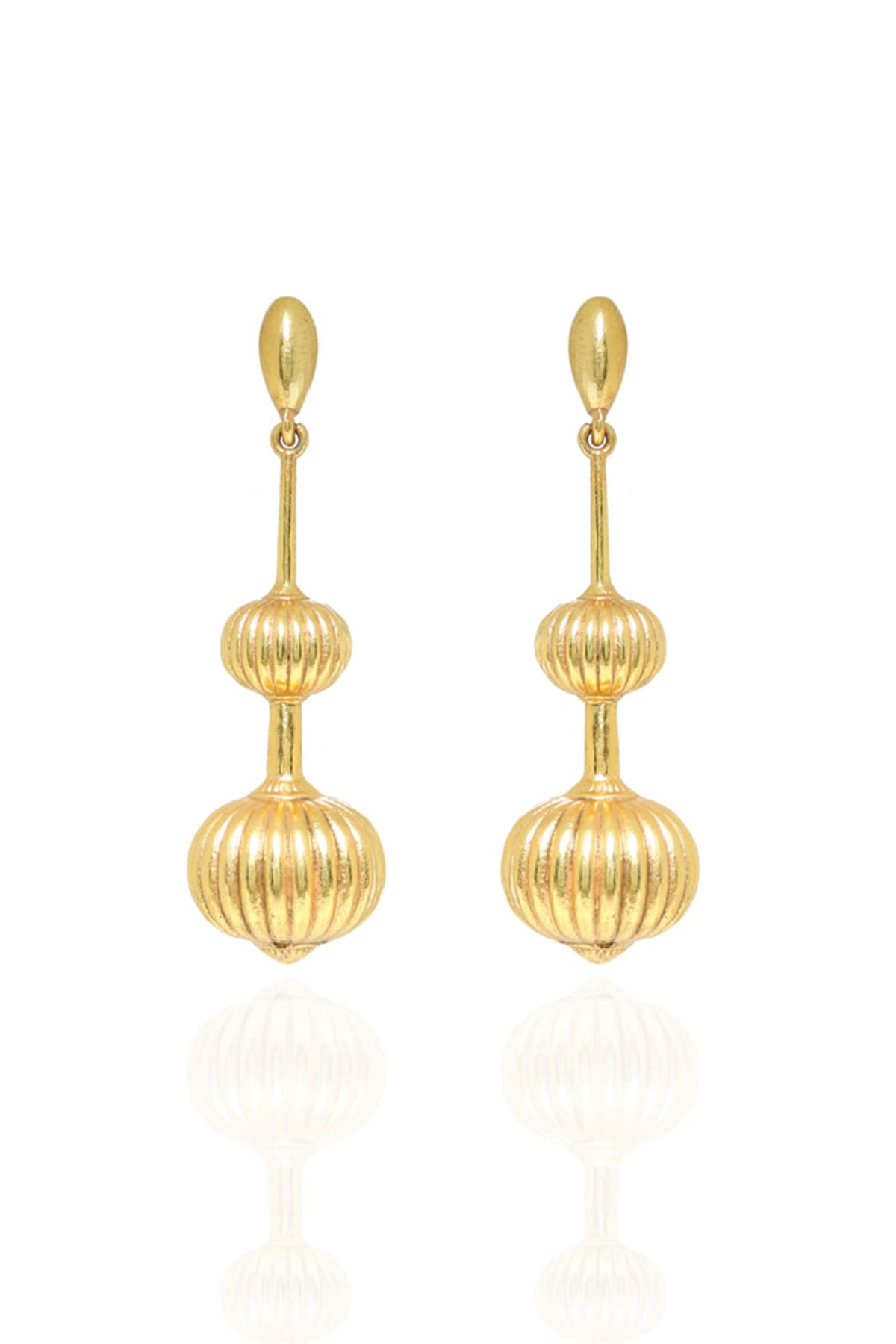 Gold Plated Halo Drop Earrings
