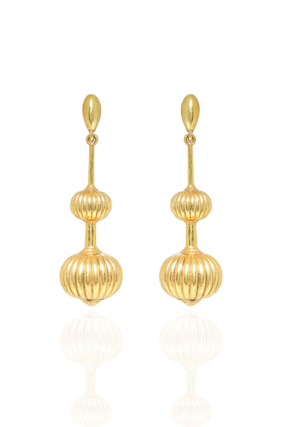 Gold Plated Halo Drop Earrings
