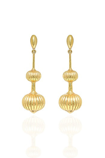Gold Plated Halo Drop Earrings