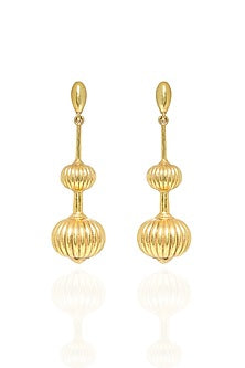 Gold Plated Halo Drop Earrings