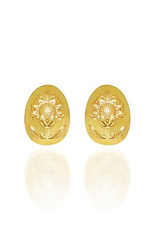 Gold Plated Floral Motifs Stud Earrings