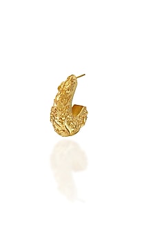 Gold Plated Floral Motifs Hoop Earrings