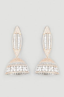 Two Tone Finish Dangler Earrings In Sterling Silver