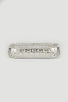 White Finish Bangle In Sterling Silver