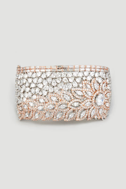 Two Tone Finish Handcrafted Bangle In Sterling Silver